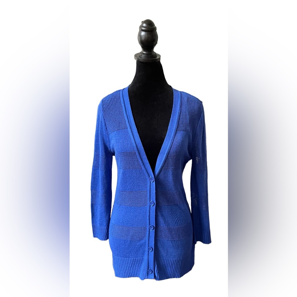 T/O Sweaters Blue Knit Cardigan